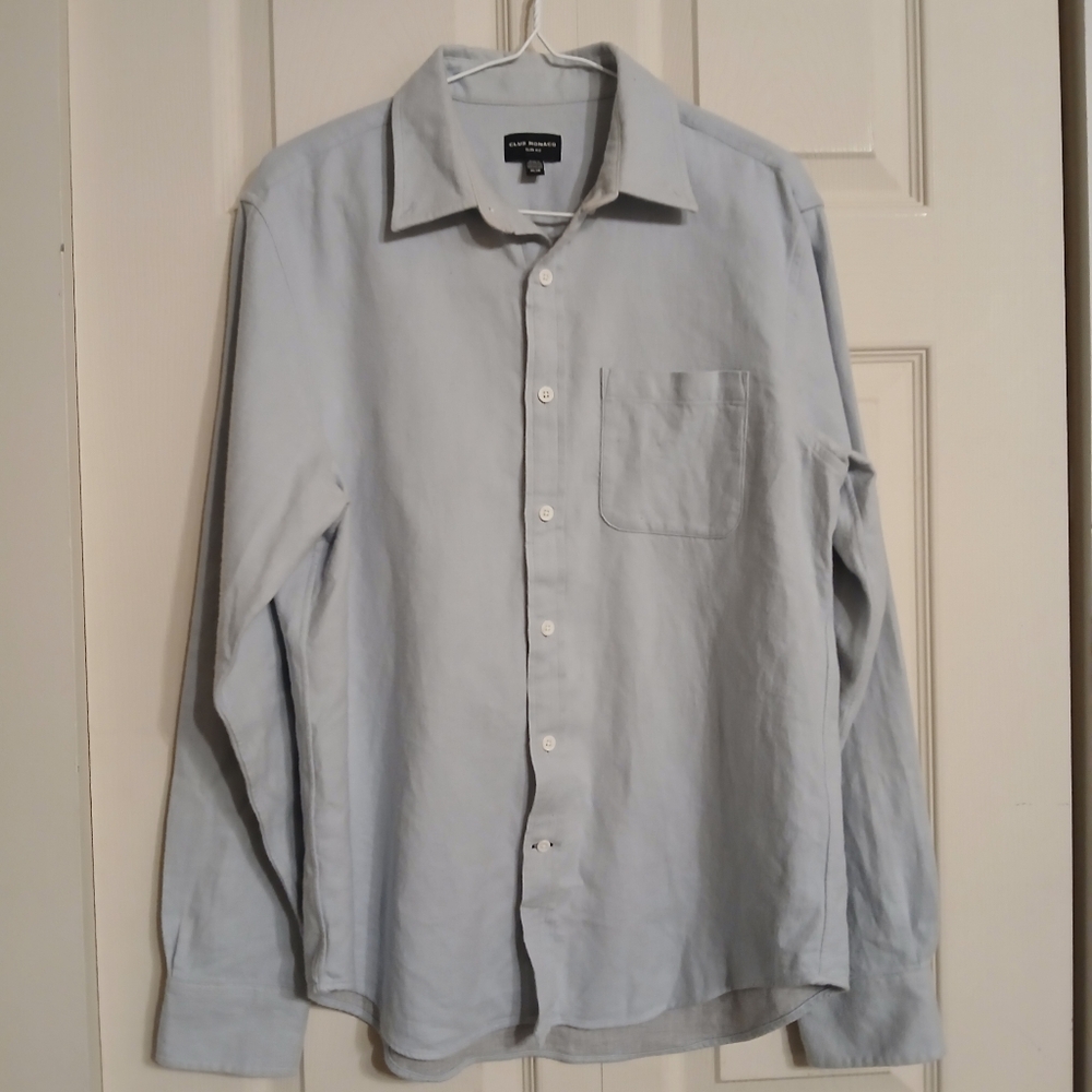 Club Monaco Blue 100% Cotton Button Up Longsleeve Top Size Medium (M)